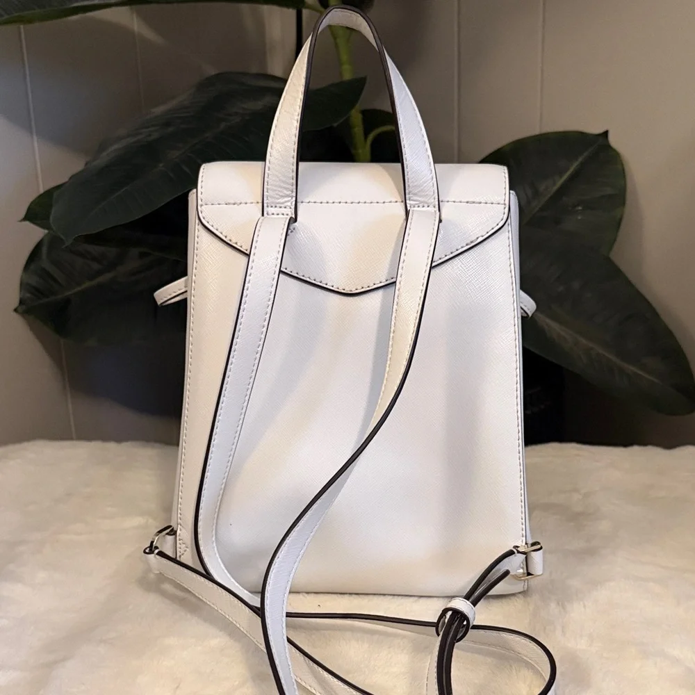 Kate Spade Elegant White Mini Backpack EUC - Picture 5 of 6